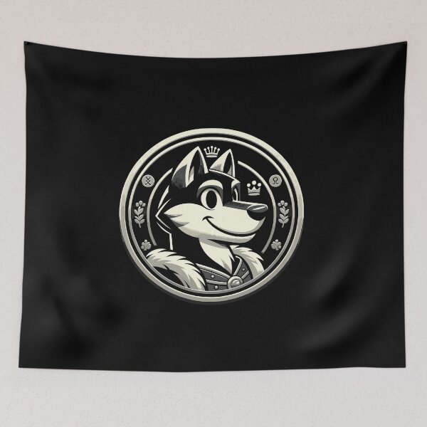 Item preview, Cute Cartoon Wolf Coin Design – Funny Animal Emblem Gift designed and sold by CyfroweMysli.