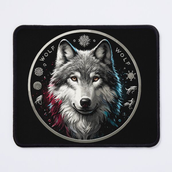 Item preview, Majestic Wolf Coin Design – Dark Spirit Animal Emblem Gift designed and sold by CyfroweMysli.