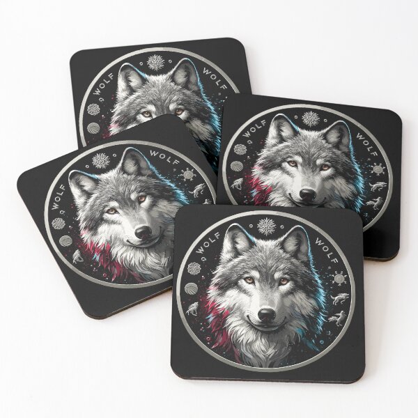 Item preview, Majestic Wolf Coin Design – Dark Spirit Animal Emblem Gift designed and sold by CyfroweMysli.
