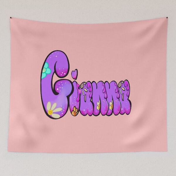 Item preview, Gianna Name - Purple Floral Bubble Letter Aesthetic Retro Boho Design designed and sold by Artonmytee.