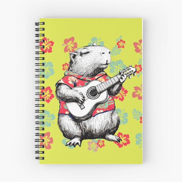 Item preview, Lispe Capybara Playing Guitar Tropical Floral Aesthetic designed and sold by Lispe-Designs.