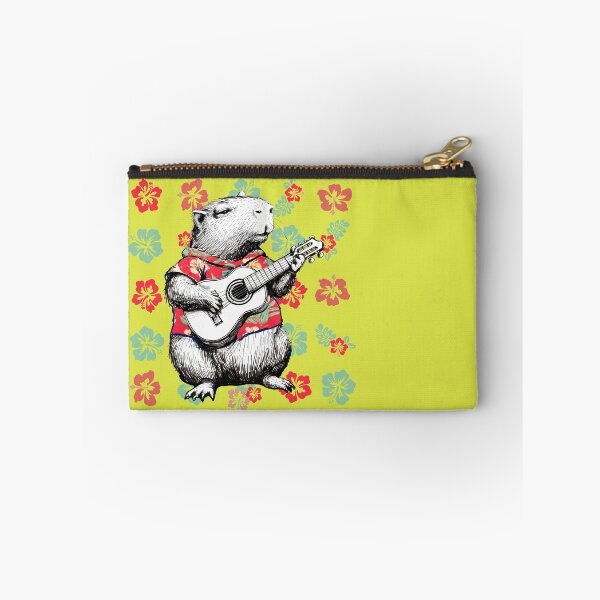 Item preview, Lispe Capybara Playing Guitar Tropical Floral Aesthetic designed and sold by Lispe-Designs.