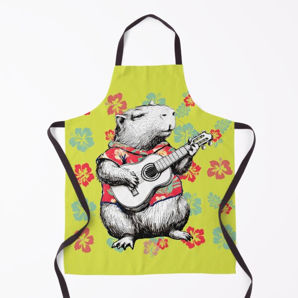 Item preview, Lispe Capybara Playing Guitar Tropical Floral Aesthetic designed and sold by Lispe-Designs.