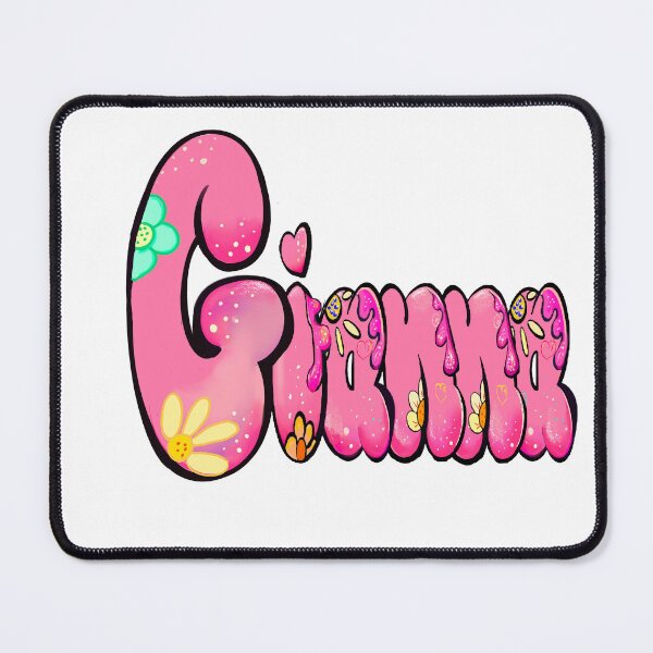 Item preview, Gianna Name - Pink Floral Bubble Letter Aesthetic Retro Boho Design designed and sold by Artonmytee.