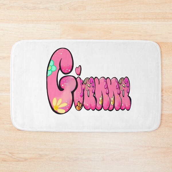 Item preview, Gianna Name - Pink Floral Bubble Letter Aesthetic Retro Boho Design designed and sold by Artonmytee.