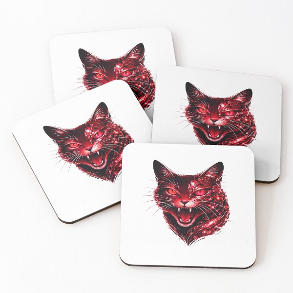 Item preview, Cyberpunk Glitch Cat Rage – Neon Red Eyes Futuristic Design designed and sold by unglaublichGut.