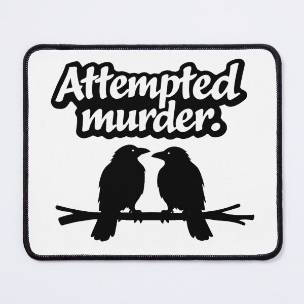 Item preview, Attempted Murder - Crow Sticker Minimalist Gothic Humor Design for Dark Humor Fans designed and sold by RickE.