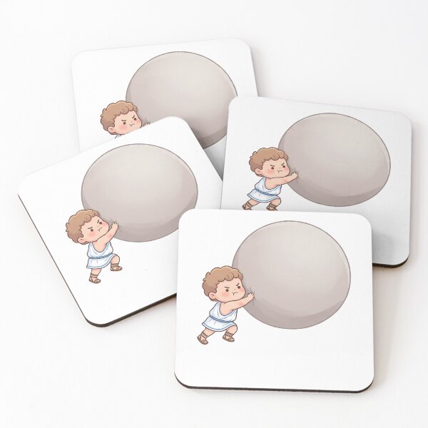 Item preview, Cute Chibi Sisyphus Pushing Giant Boulder designed and sold by k3rstman1.