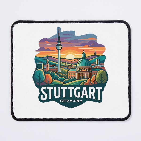 Item preview, Stuttgart Germany City Skyline Retro Sunset Emblem designed and sold by k3rstman1.