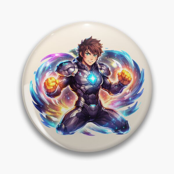 Item preview, Multiverse Hero Squad Leader | Futuristic Superhero Gaming Character | Anime Sci-Fi Action Sticker designed and sold by VectorJoy.