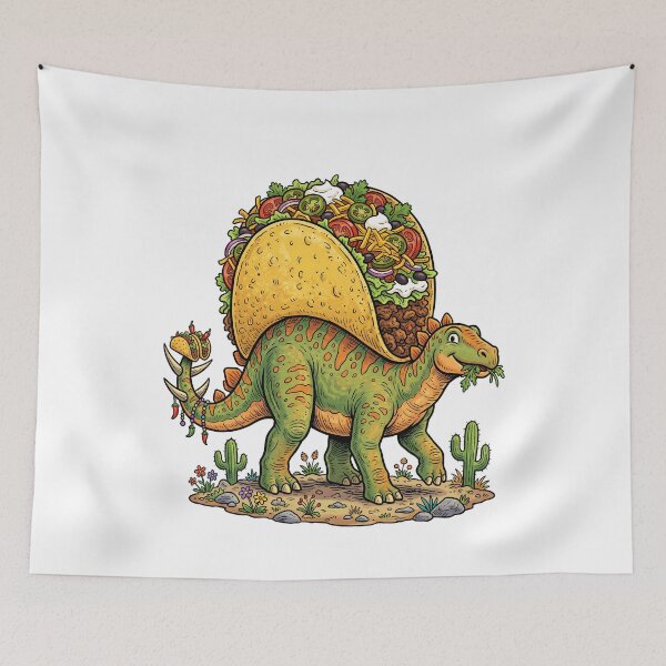Item preview, Tacosaurus Stegosaurus Dinosaur Taco Mexican Food Cartoon designed and sold by k3rstman1.