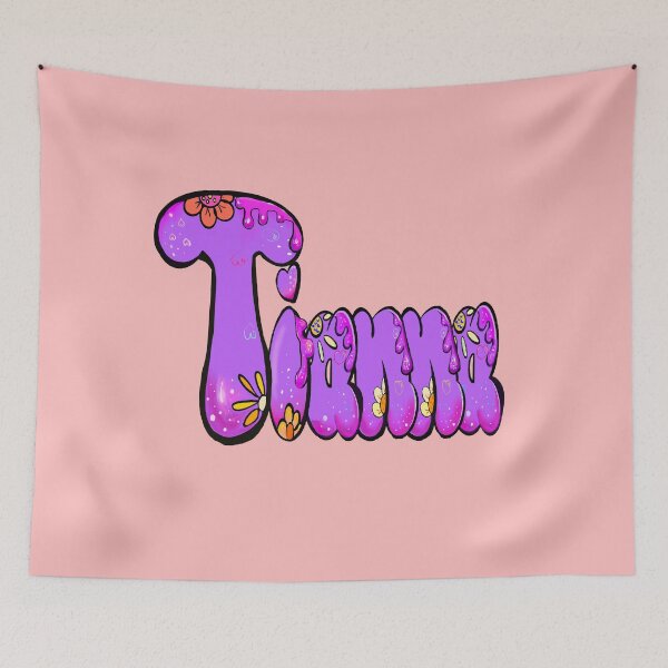 Item preview, Tianna Name - purple Floral Bubble Letter Aesthetic Retro Boho personalized Design designed and sold by Artonmytee.