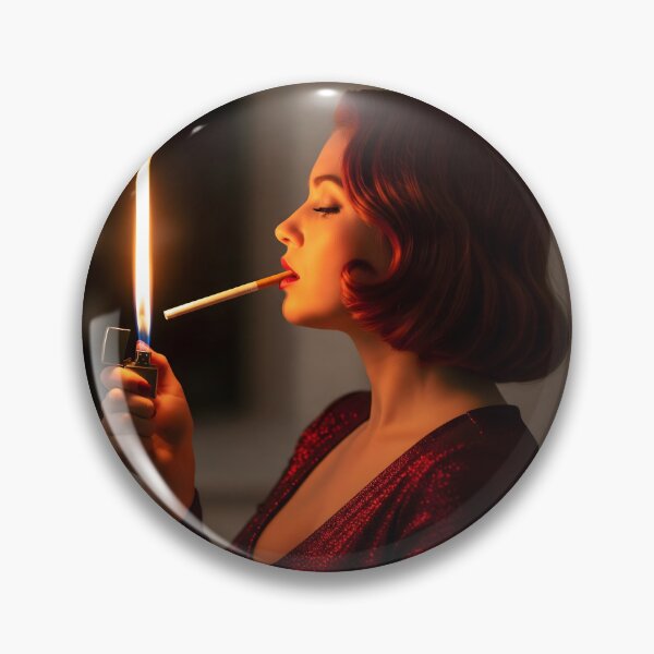 Item preview, Vintage Femme Fatale Lighting Cigarette Dramatic Portrait. designed and sold by Spark2Seduction.