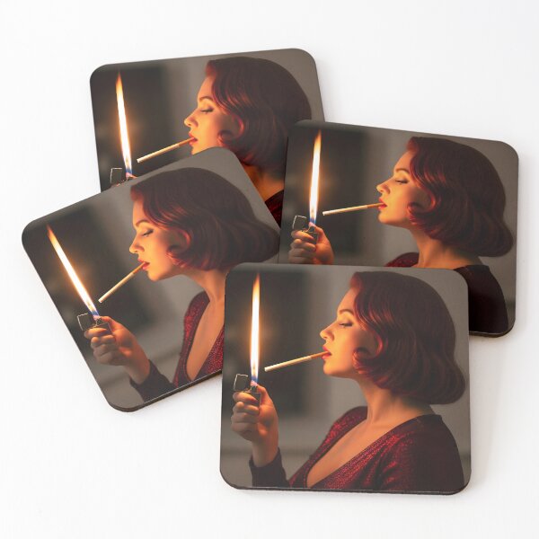 Item preview, Vintage Femme Fatale Lighting Cigarette Dramatic Portrait. designed and sold by Spark2Seduction.