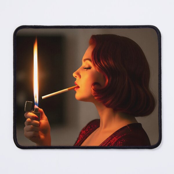 Item preview, Vintage Femme Fatale Lighting Cigarette Dramatic Portrait. designed and sold by Spark2Seduction.