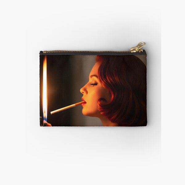 Item preview, Vintage Femme Fatale Lighting Cigarette Dramatic Portrait. designed and sold by Spark2Seduction.