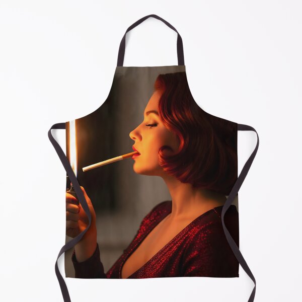 Item preview, Vintage Femme Fatale Lighting Cigarette Dramatic Portrait. designed and sold by Spark2Seduction.