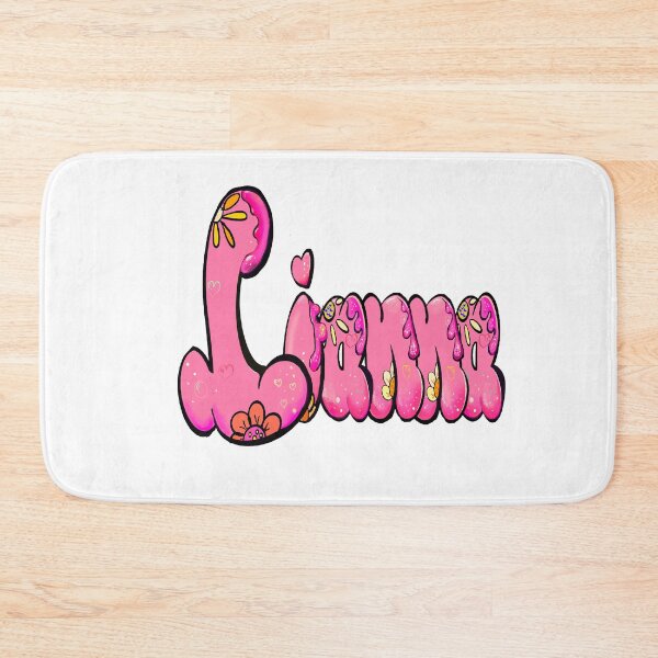 Item preview, Lianna Name - Pink Floral Bubble Letter Aesthetic Retro Boho personalized Design designed and sold by Artonmytee.