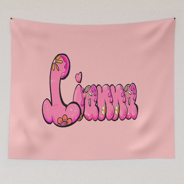 Item preview, Lianna Name - Pink Floral Bubble Letter Aesthetic Retro Boho personalized Design designed and sold by Artonmytee.