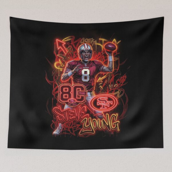 Item preview, Steve Young San Francisco Football Legend - Neon Graffiti Street Art designed and sold by keythxctrs.