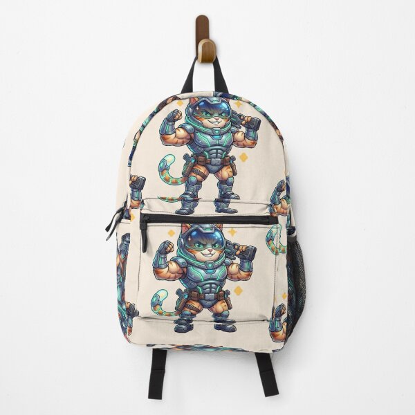 Item preview, Buff Space Cat Mercenary | Funny Muscular Cat Gamer Meme | Space Warrior Animal Sticker designed and sold by VectorJoy.