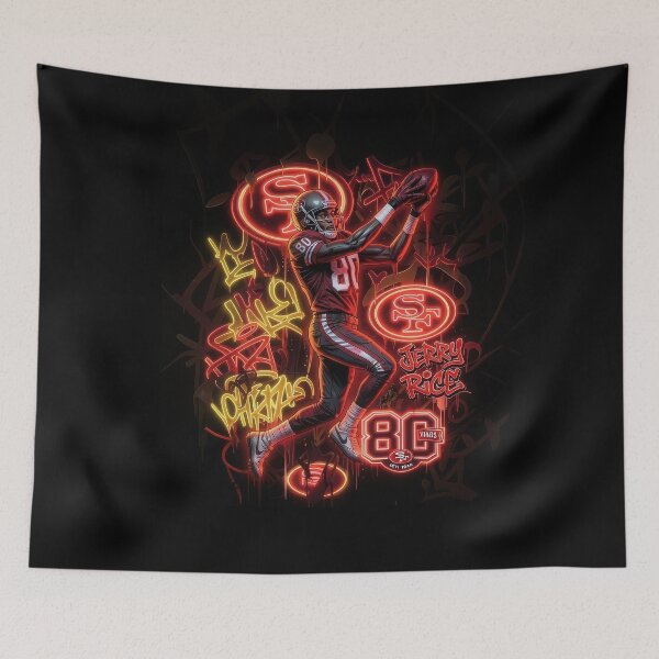 Item preview, Jerry Rice San Francisco Football Legend - Neon Graffiti Street Art designed and sold by keythxctrs.