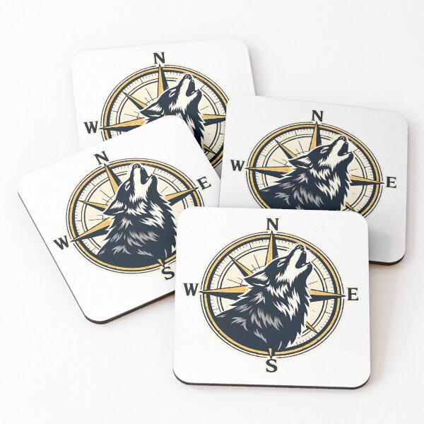 Item preview, Howling Wolf Compass Adventure Wilderness Vintage Design designed and sold by Digital Culture Studio.