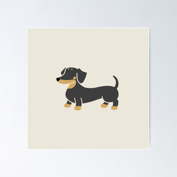 Item preview, Adorable Smooth Black and Tan Dachshund Sausage Dog Silhouette designed and sold by Laura Deakin Artist.