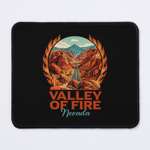 Item preview, Valley of Fire Nevada Burning Red Rocks Retro Art designed and sold by LinaValearte.