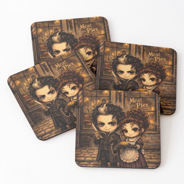 Item preview, Sweeney Todd and Mrs Lovett Chibi Gothic Duo | Spooky Cute Victorian Horror Couple Art designed and sold by InkAndGloom.