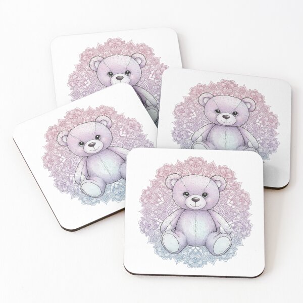 Item preview, Purple Teddy Bear with Floral Mandala designed and sold by Stick-Shop9.