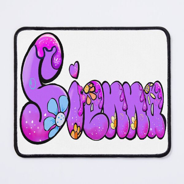 Item preview, Sienna name personalized in cute purple bubble letters with flowers designed and sold by Artonmytee.