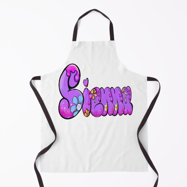 Item preview, Sienna name personalized in cute purple bubble letters with flowers designed and sold by Artonmytee.