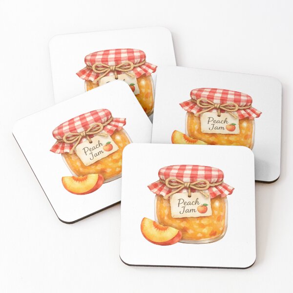Item preview, Watercolor Peach Jam Jar with a Slice of Peach  designed and sold by silviaol.