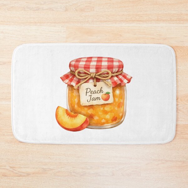 Item preview, Watercolor Peach Jam Jar with a Slice of Peach  designed and sold by silviaol.