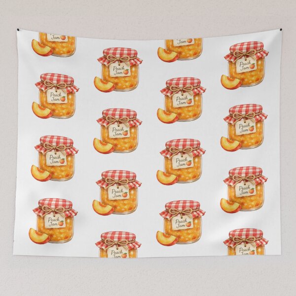 Item preview, Watercolor Peach Jam Jar with a Slice of Peach  designed and sold by silviaol.