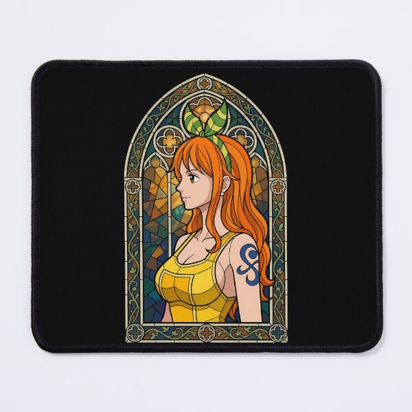 Item preview, Nami One Piece Golden Glow Stained Glass Portrait designed and sold by mildaclairmo.