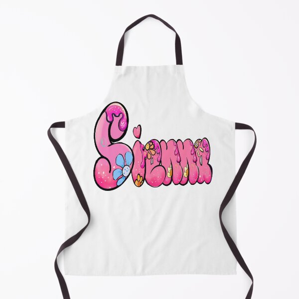 Item preview, Sienna name personalized in cute pink bubble letters with flowers designed and sold by Artonmytee.