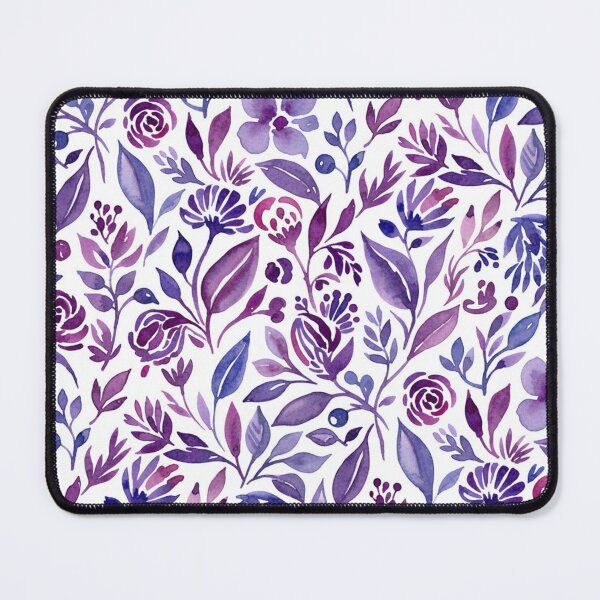 Item preview, Watercolor Botanical Pattern with Purple Flowers and Leaves designed and sold by silviaol.