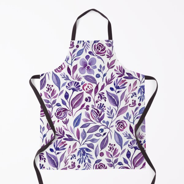 Item preview, Watercolor Botanical Pattern with Purple Flowers and Leaves designed and sold by silviaol.