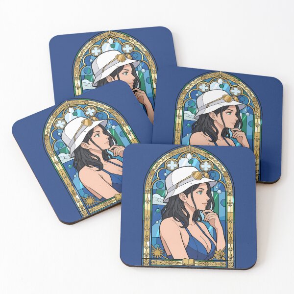 Item preview, Nico Robin One Piece Blue Elegance Stained Glass Portrait designed and sold by mildaclairmo.