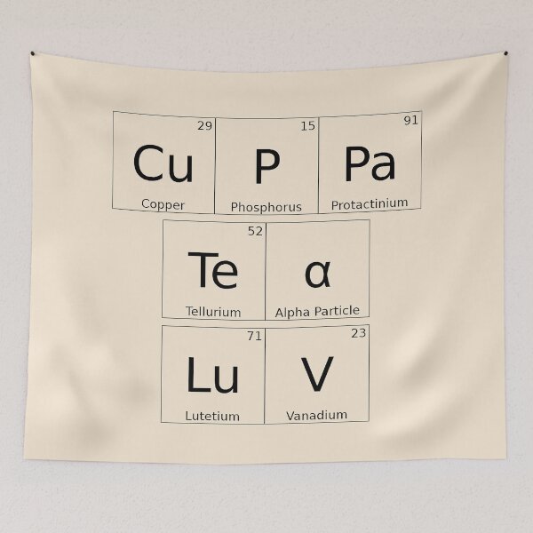 Item preview, CUPPA TEA LUV - Antique White background - hex code: faebd7 designed and sold by WheelieGdArt.