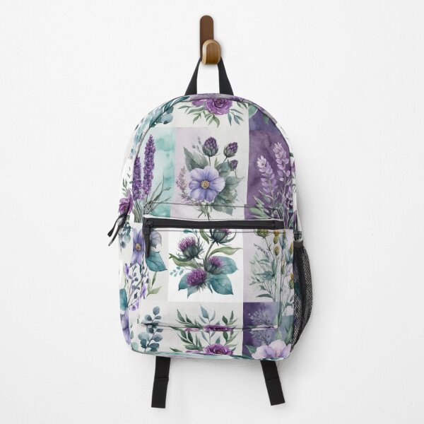 Item preview, Purple & Teal Watercolor Wildflowers Pattern | Elegant Floral Botanical Design | Cottagecore Garden Aesthetic designed and sold by NoviaRobert.
