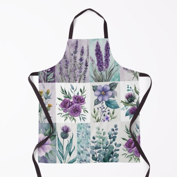 Item preview, Purple & Teal Watercolor Wildflowers Pattern | Elegant Floral Botanical Design | Cottagecore Garden Aesthetic designed and sold by NoviaRobert.