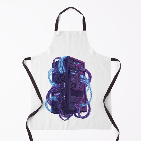 Item preview, The Server Room Oracle - Cyberpunk Server Rack Art designed and sold by Retro Mood Co.