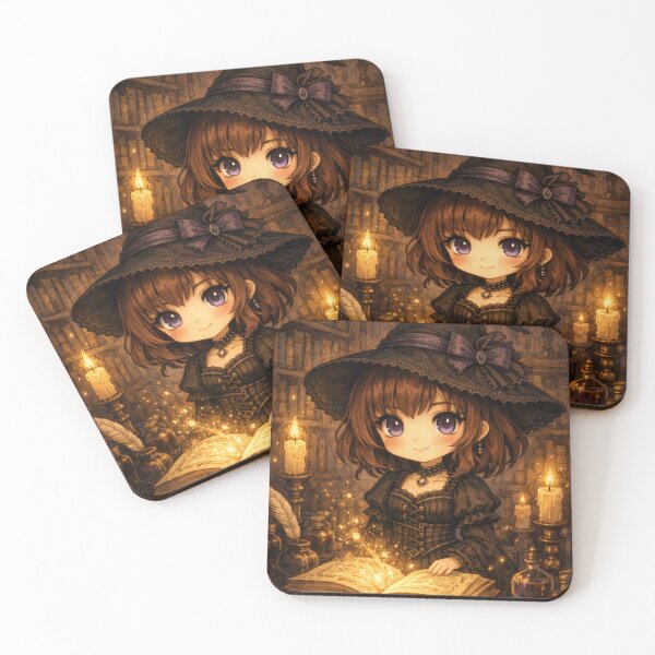 Item preview, Chibi Witch Gothic Cute Spellcaster | Spooky Cute Dark Kawaii Witch Aesthetic Halloween Art designed and sold by InkAndGloom.