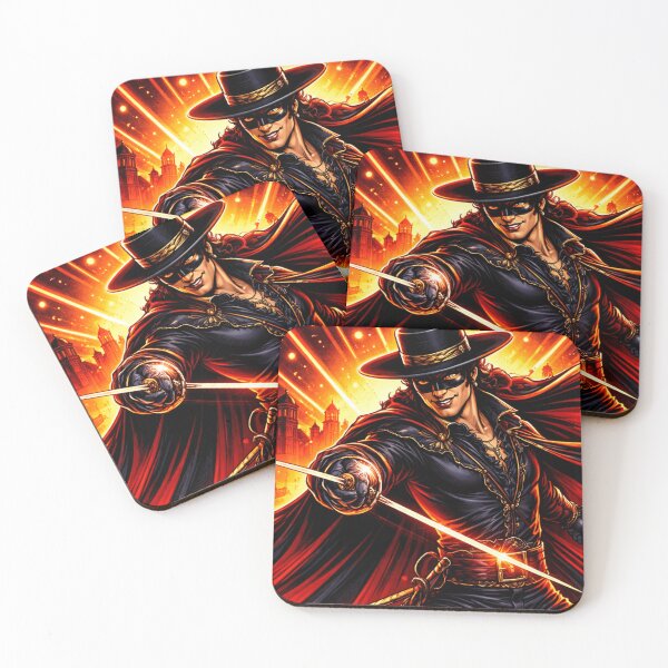 Item preview, Zorro Neon Outlaw Energy Pop Art Western Hero Vibrant Comic Style Design designed and sold by SHOCAMPOS DESIGNS .