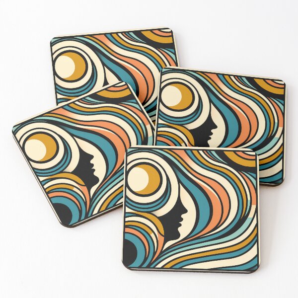 Item preview, Abstract Line Face with Retro Waves designed and sold by InkSmithery.