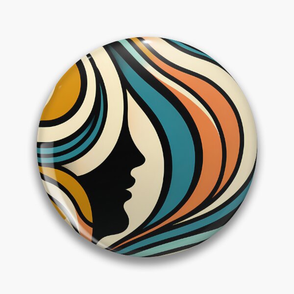 Item preview, Abstract Line Face with Retro Waves designed and sold by InkSmithery.