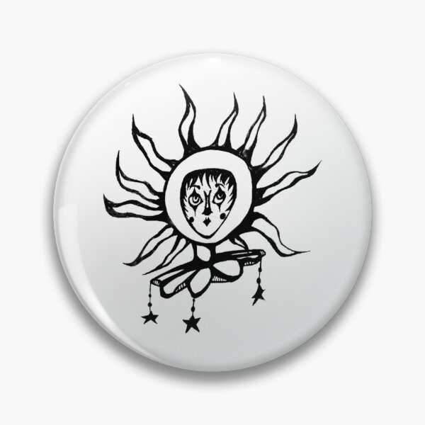 Artikelvorschau, Sonnenhut-Zirkusclown-Graustufen-Tattoo-Vorlage entworfen und verkauft von KayTurtless.